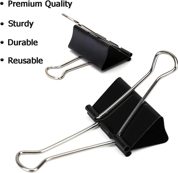 Extra Large Binder Clips 2.4 Inch, Upgrade Giant Binder Clips Big Paper Clips - Image 2