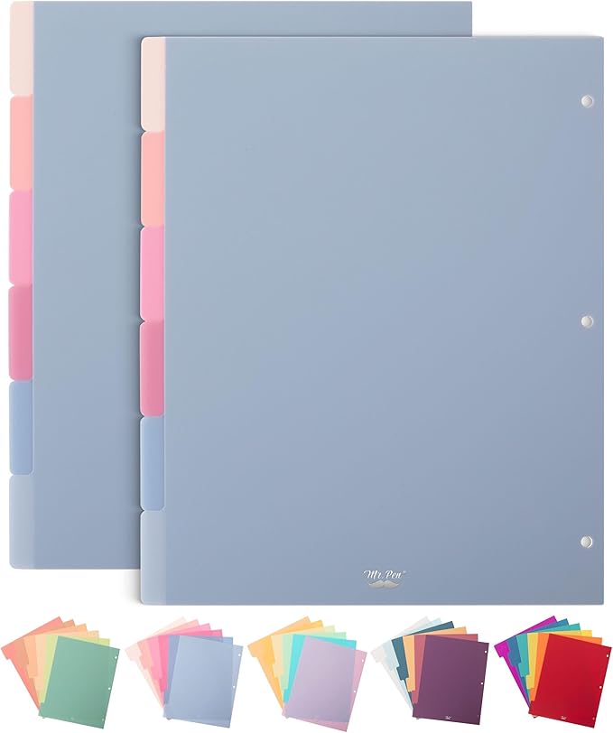 Mr. Pen- Dividers for 3 Ring Binder, 2 Sets, 6 Pack/Set, Binder Dividers by MrPen