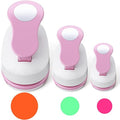 Chengu 3 Pack Craft Paper Punch Circle 2, 1 and 5/8 Inch Punch Paper Punchers by CHENGU