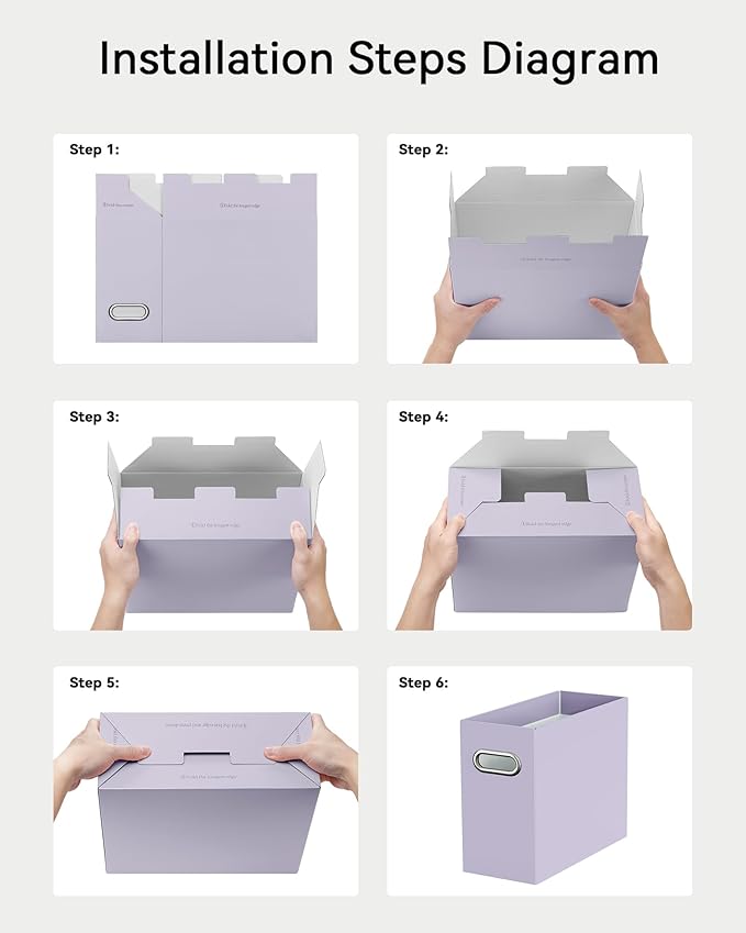 Oterri File Organizer Box, Portable Collapsible Cardboard File Folder Organizer - Image 5