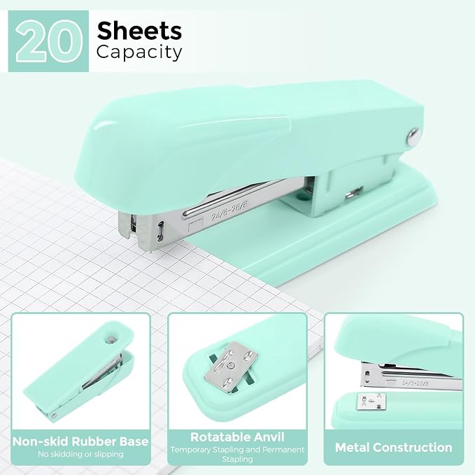 SKYDUE Teal Office Supplies Set, Office Desk Accessories 10Pcs, Pencil Holder - Image 9