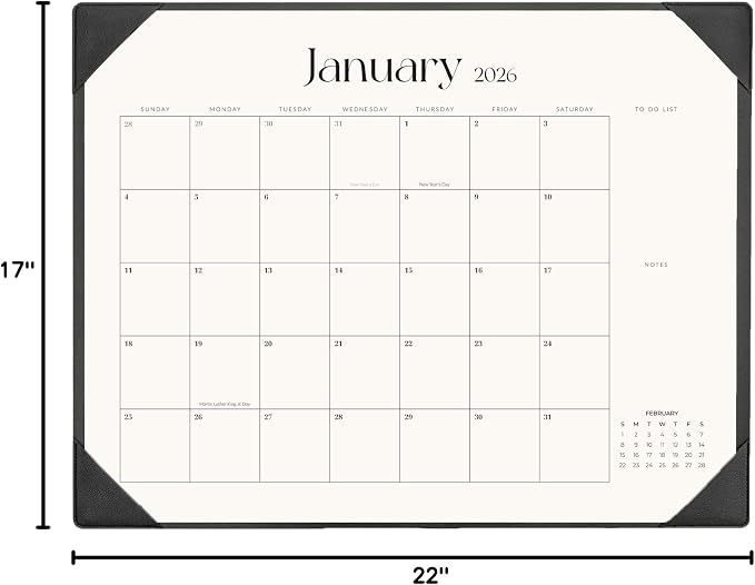 Desk Calendar 2026-2027 with Desk Mat – 22" x 17" Large Desk Pad Calendar Runs - Image 7