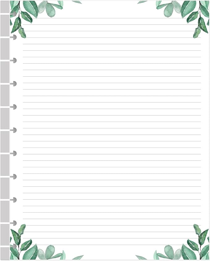 A4 TUL Discbound Lined Refill Paper, 11-Disc Discbound Ruled Filler Paper by Yaridar