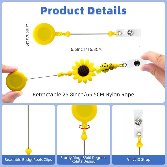 30pcs Colorful Beadable Badge Reels Making Kits - Image 7
