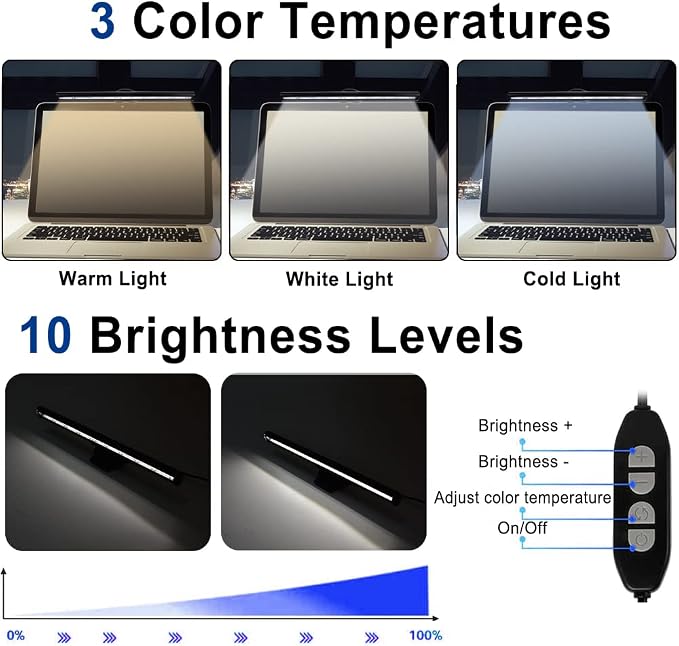 skybess Monitor Lamp Bar for Laptop, USB e-Reading LED Monitor Light Screenbar - Image 4