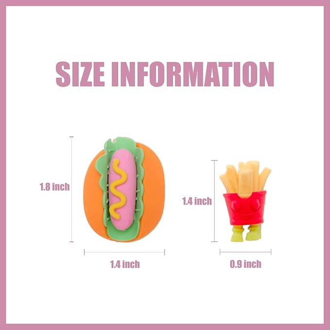 30Pcs 3D Food Erasers for Kids, All are Food Styles, Random Desktop Pets Toys - Image 2