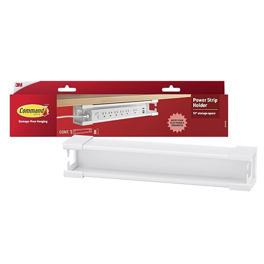 Command Power Strip Holder, 1 Tray and 8 Strips by Unknown