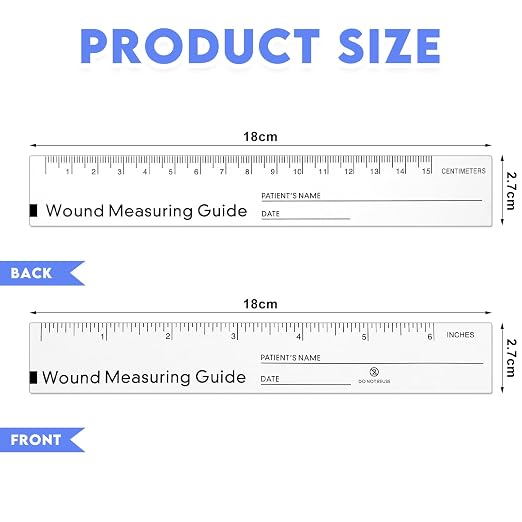 100 Pcs Wound Ruler 6 Inch Wound Measuring Tape Paper Guide Ruler Double Sided - Image 4