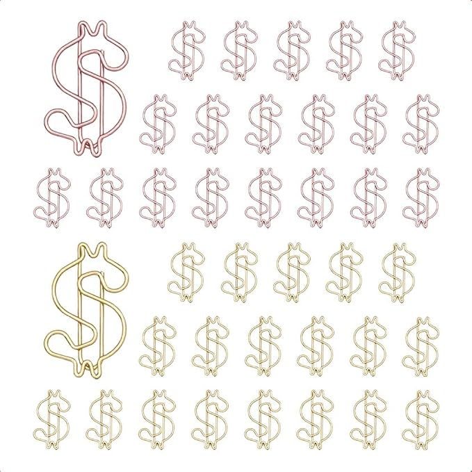 OWLFAVO 40pcs Dollar Shape Paper Clips by OWLFAVO