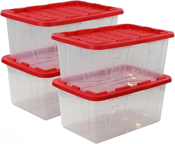 Pack of 4 Clear Storage Bins - Image 2