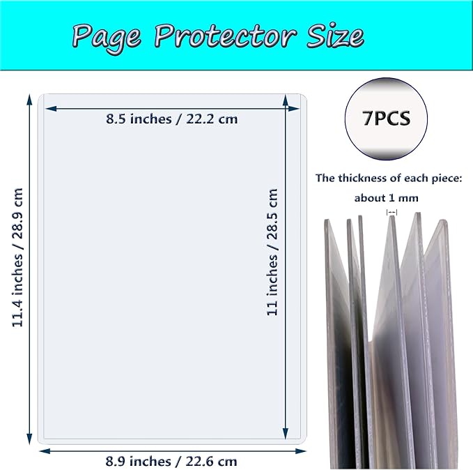7 PCS 8.5" x 11" Rigid Print Protectors, Plastic Paper Sheet Protectors - Image 2