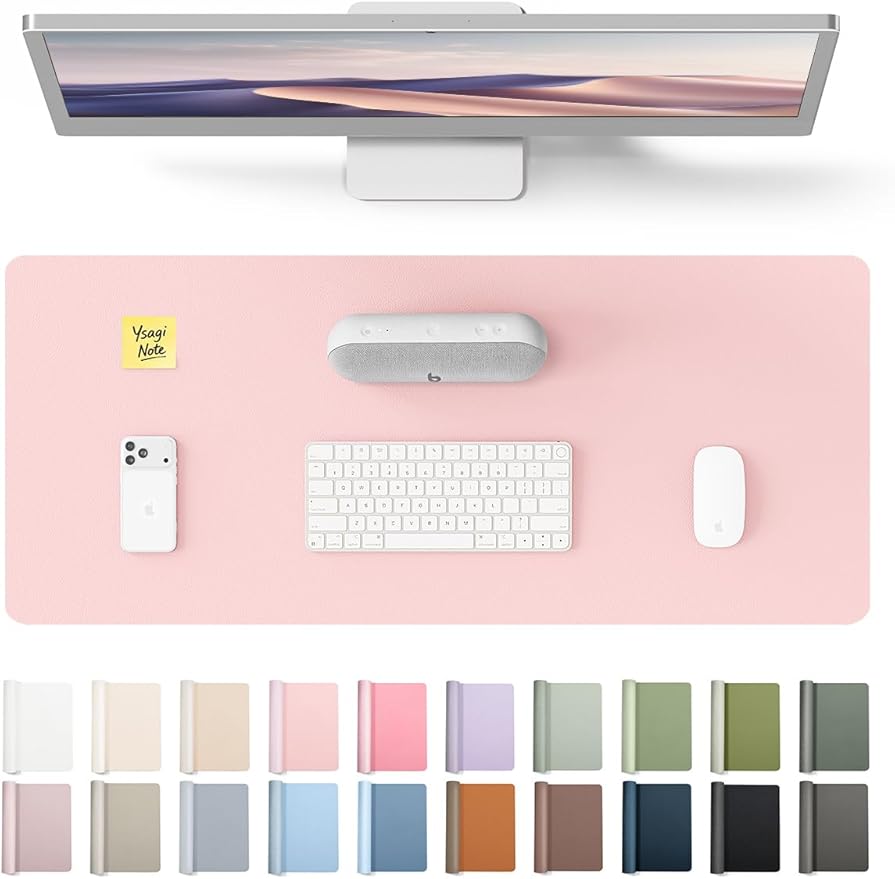 YSAGi Leather Desk Protector, Office Mat, Large Mouse Mat, Non-Slip PU Leather by YSAGi
