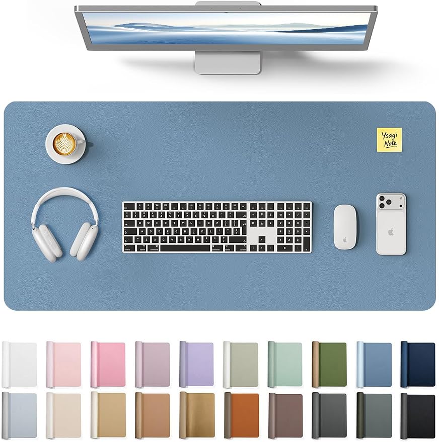 YSAGi Leather Desk Protector, Office Mat, Large Mouse Pad, Non-Slip PU Leather by YSAGi