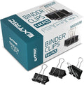 Binder Clips - 144 Medium Binder Clips, 1.25 Inch Black Paper Clamps, File Clip by EXTRIC