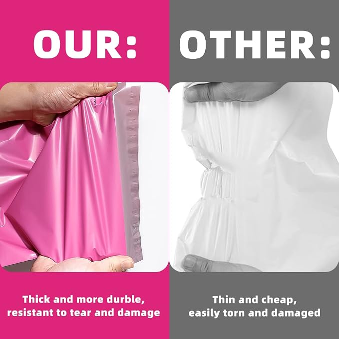 POLYSELLS 100 pcs 24x24 Inches Pink Poly Mailers Shipping Envelopes, Strong - Image 3