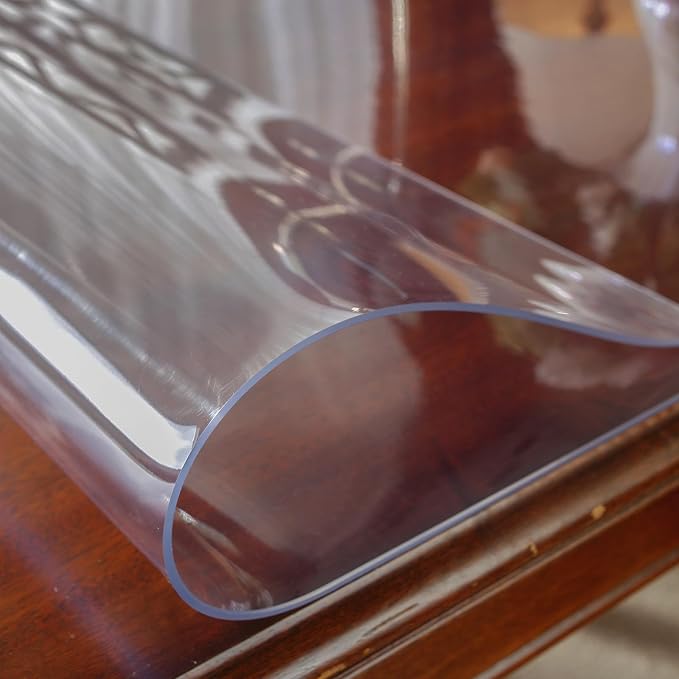 OstepDecor 2mm Thick 63 x 32 Inch Clear Table Cover Protector, Desk Cover - Image 9