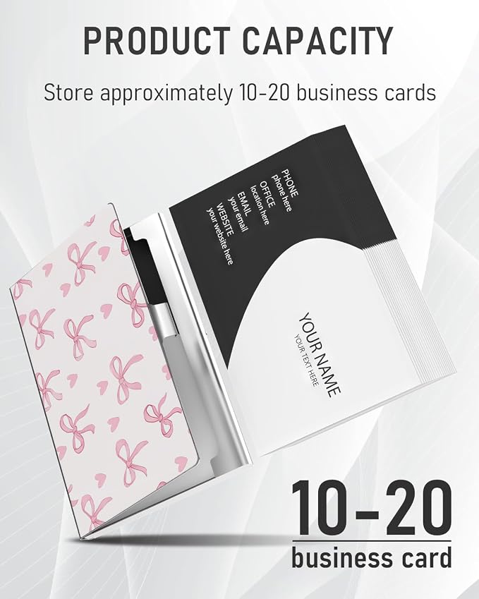 Business Card Metal Slim Organizer, Professional Stainless Steel Square Pocket - Image 2