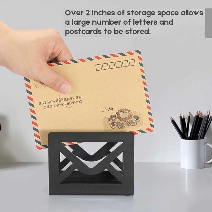Desktop Letter Holder, Metal Desktop Mail Holder - Image 7