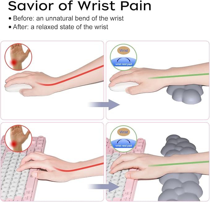 JIKIOU Upgrade Leather Cloud Keyboard Wrist Rest, Cloud Wrist Rest - Image 6