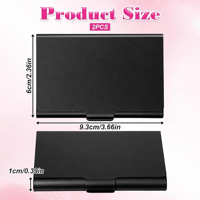 2 Pcs Business Card Holder for Purse, Aluminum Alloy Metal Pocket Business Card - Image 3