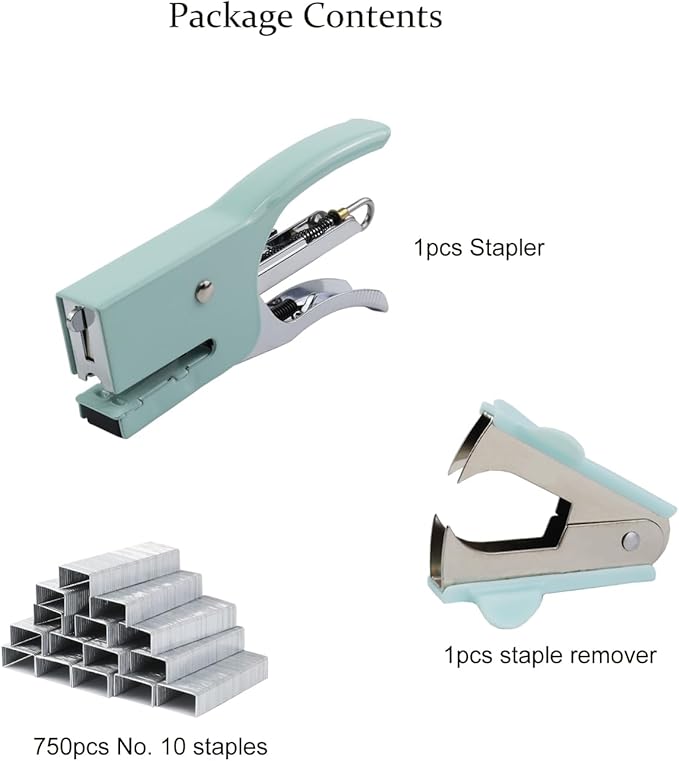 Small Hand-held Stapler Set, 15 Sheet Capacity, Includes 750Pcs Staples and A - Image 2