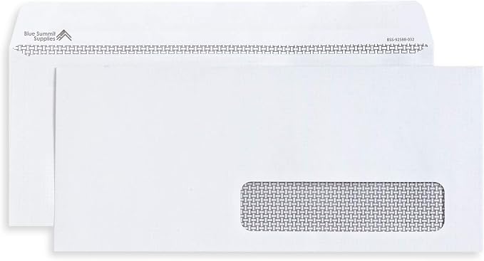 500 Self Seal Number 10 Single Right Window Envelopes by BlueSummitSupplies