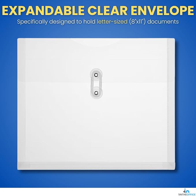 1InTheOffice Poly Envelopes Expandable Plastic Clear Envelope - Image 2