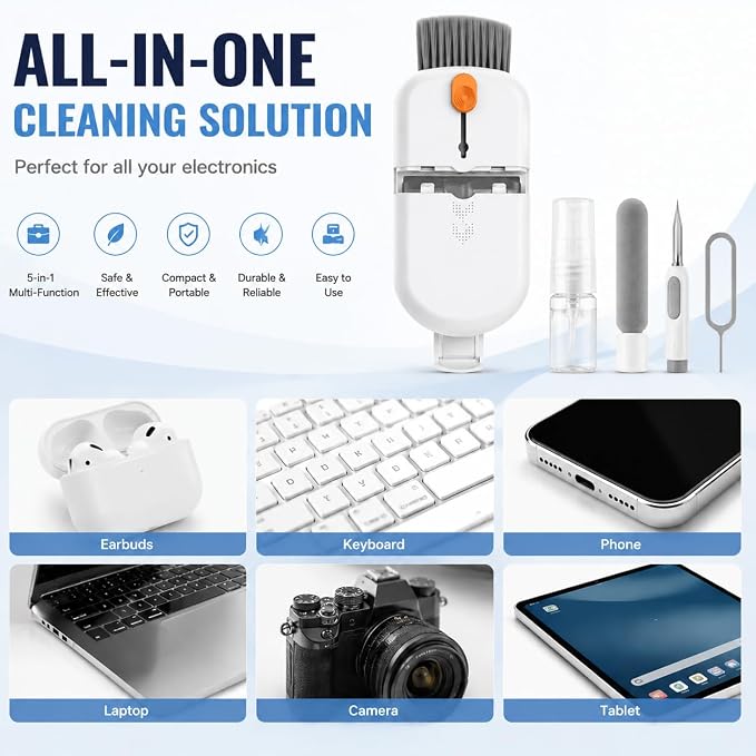 5 in 1 Phone Cleaner Kit, Portable Cleaning Kit Phone Charging Port Cleaner - Image 2