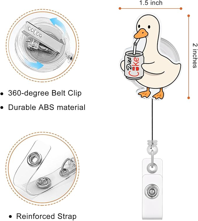 Funny Goose Badge Reel, Silly Drink Humor Badge Holder - Image 2