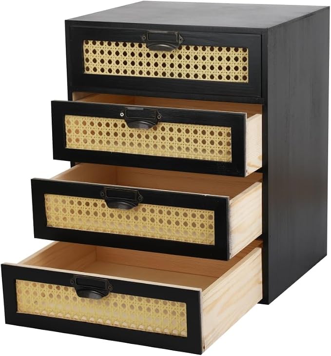 GoooodGIFT Large Wooden Drawer BoHo Desk Organizers Wooden Storage Dox by GoooodGift
