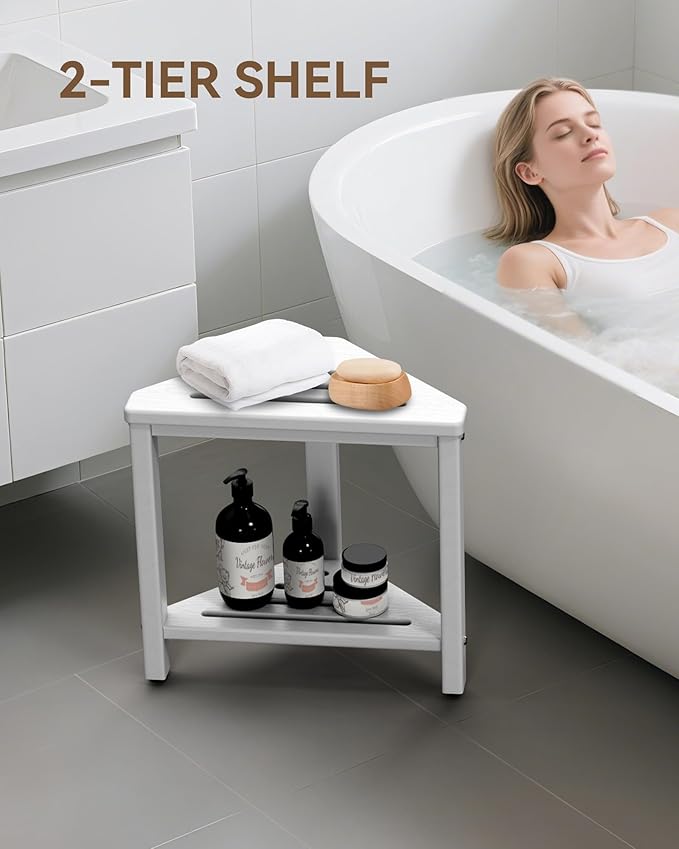 Shower Foot Rest 15in, HDPE Waterproof Shower Stool - Image 6