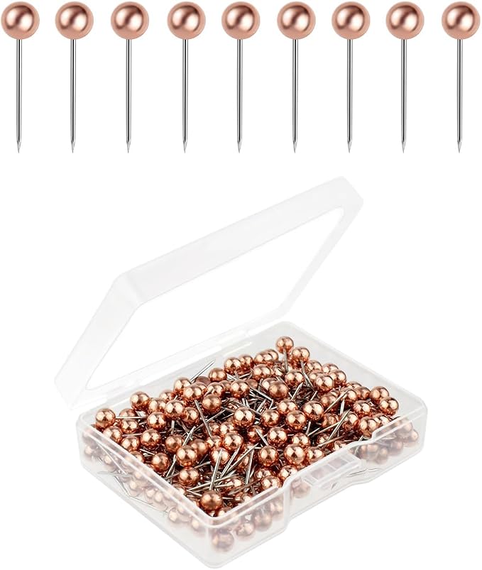 200 Pack Push Pins Map Tacks Small Round Head Push Pins Stainless Steel Map Pins by Unknown