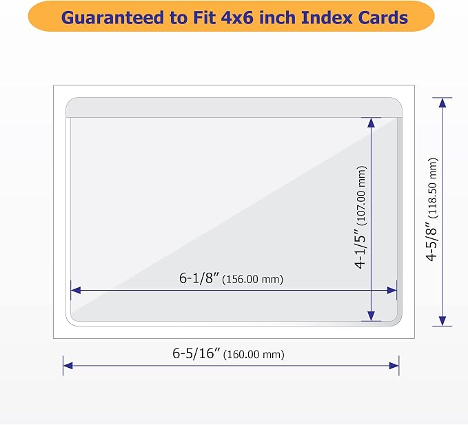 IMAGAME Clear Adhesive 4" x 6" Index Card Pockets, Labels Holders, 50 Pack | - Image 4