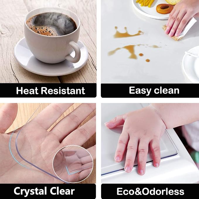 12x40 in Office Desk Blotter Mat Clear Plastic Table Protector Cover Pad PVC - Image 5