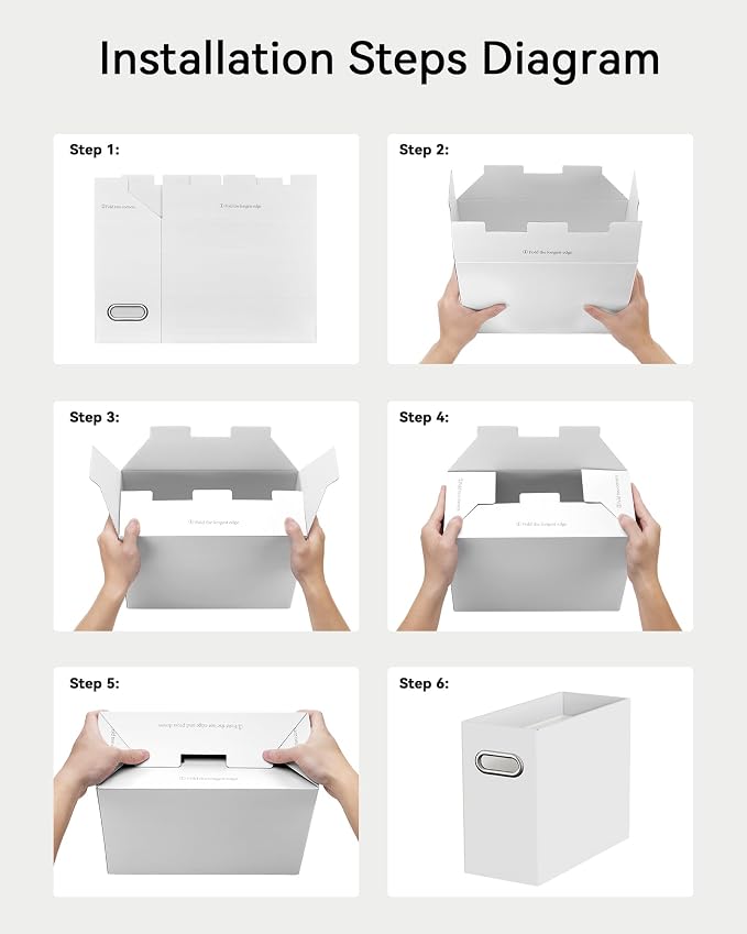 Oterri File Organizer Box, Portable Collapsible Cardboard File Folder Organizer - Image 5