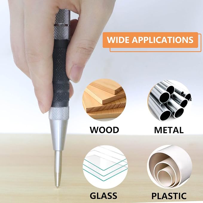 WHLLING 2-Piece Automatic Center Punch, 6 Inch Hardened Steel Spring Loaded - Image 5