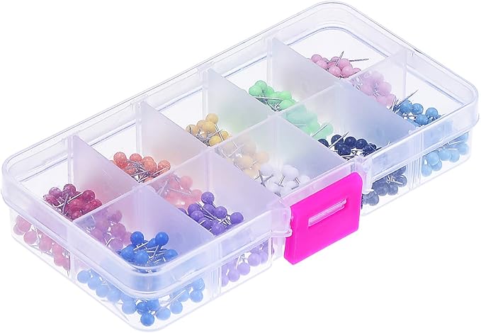 Outus 500 Pieces Map Push Pins Map Tacks Plastic Round Head Tacks - Image 7