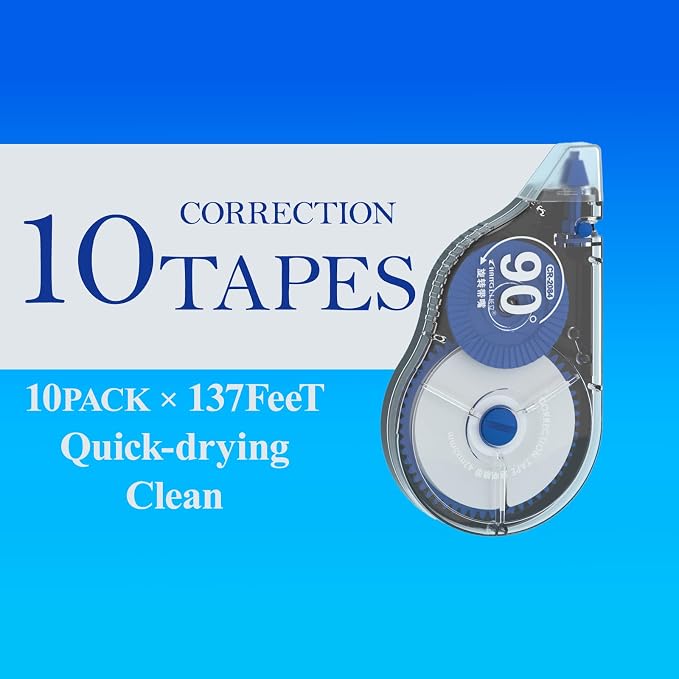 CHANGLi Extra-long Precision White Correction Tape 10-PACK–Instant Coverage - Image 2