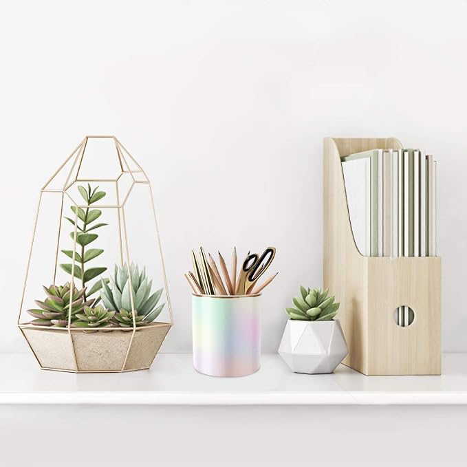 Cute Pen Holder for Desk, Pencil Cup Holder Desktop Stationery Makeup Brush - Image 6