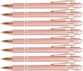 PASISIBICK 8 Pack Rose Gold Ballpoint Pen 2-in-1 Stylus Retractable Metal by PASISIBICK