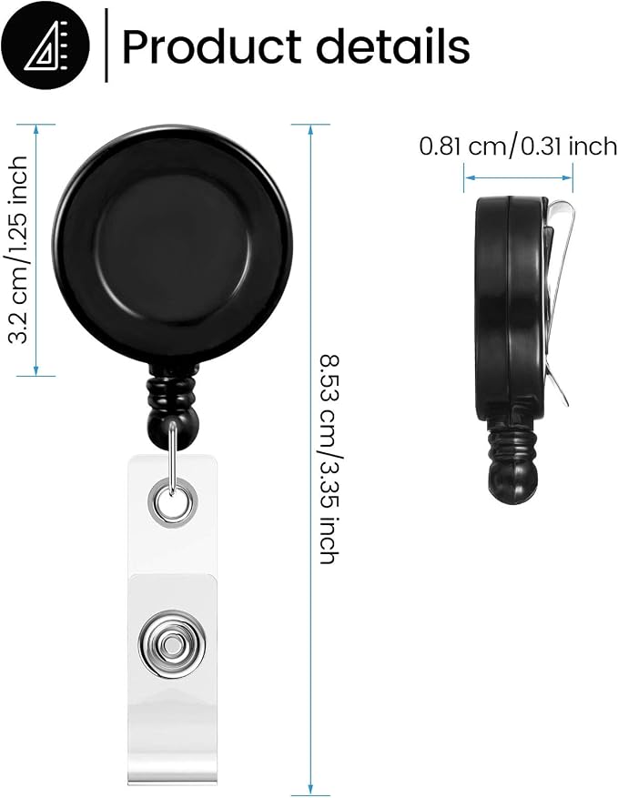 Zonon 100 Pcs Retractable Badge Reel Clips ID Card Holder Reel - Image 3