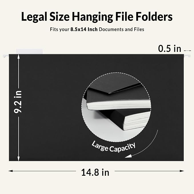 SUNEE Hanging File Folders Legal Size, Stay Organized - Image 2