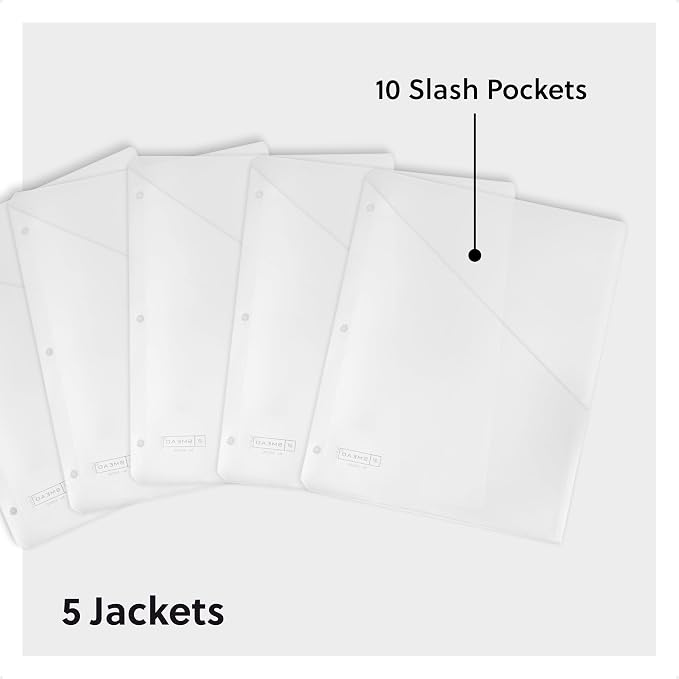 Smead Organized Up Poly Translucent Slash File Jacket, Three-Hole Punched - Image 2