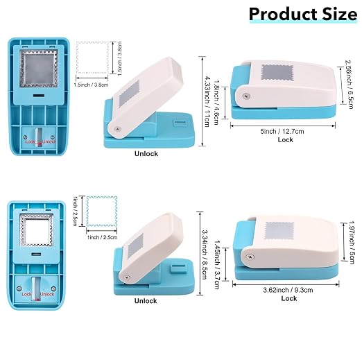 BAOFALI 2Pcs/Set Stamp Puncher 1inch &1.5inch Square Postage Stamp Punch |Stamp - Image 2