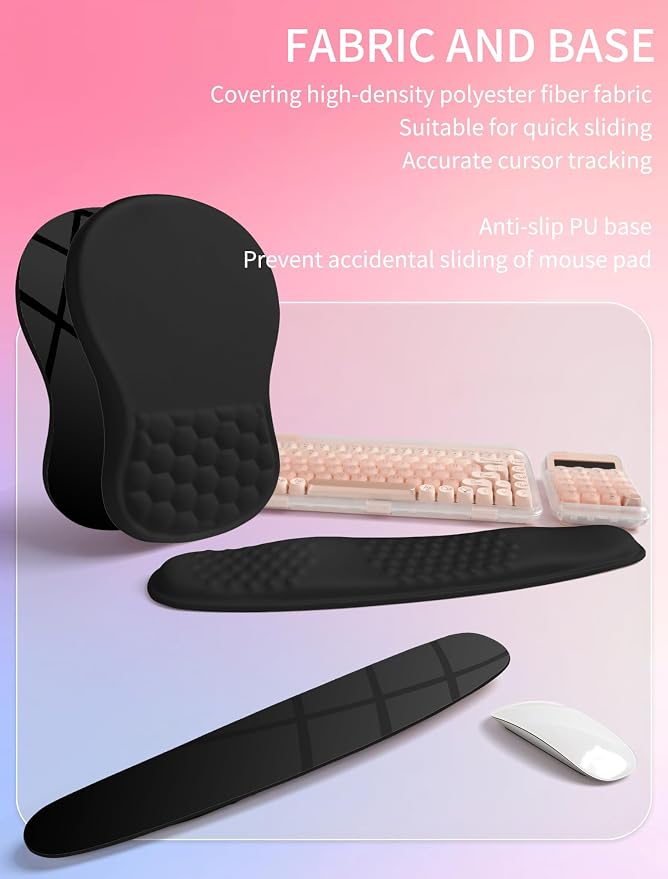 Hokafenle 2in1 Combination, Wave Keyboard Wrist Rest and Ergonomic Curvature - Image 6