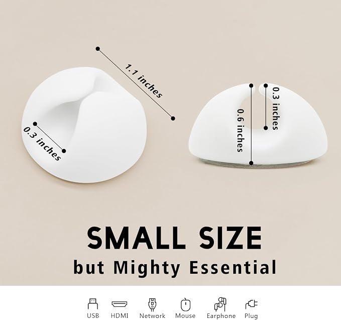 SmiLife Cable Clips, Cord Holder, Adhesive Cord Clips, Wire Holder - Image 2