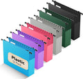 Plastic Extra Capacity Hanging File Folder, 12 Pack Expanding Hanging File by NORDUN