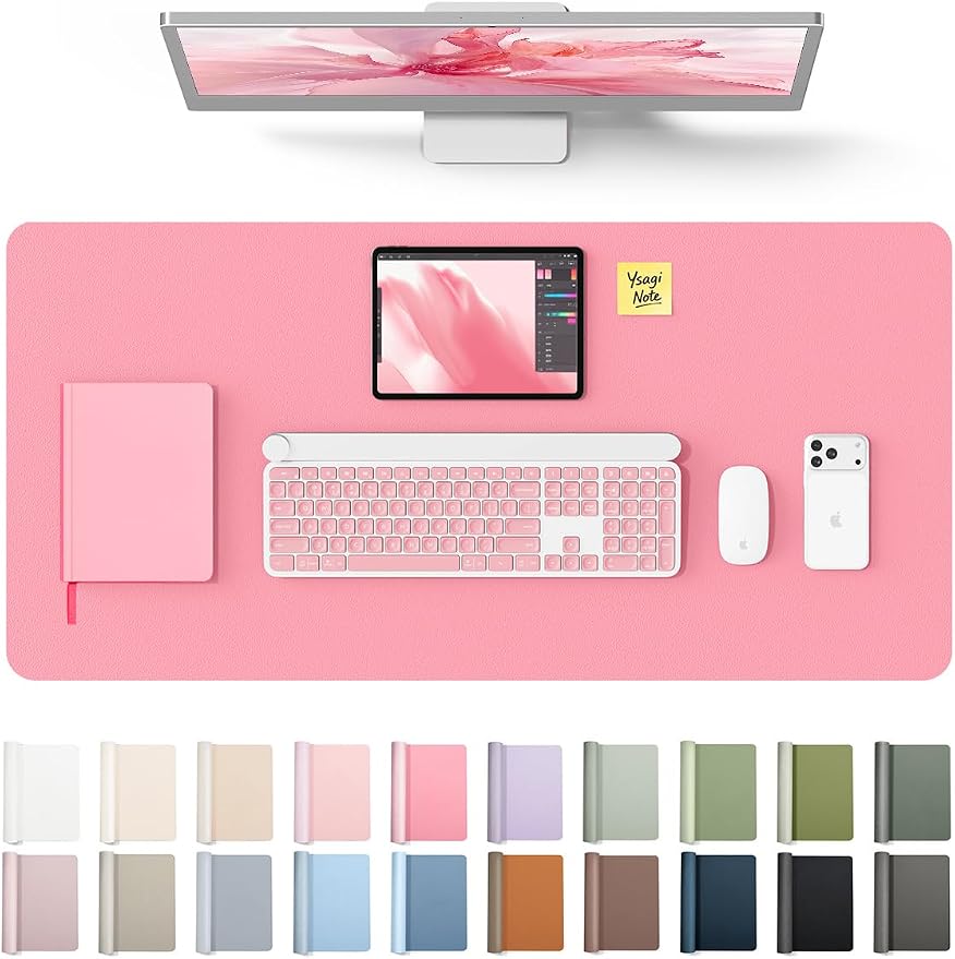 YSAGi Leather Desk Protector, Office Mat, Large Mouse Mat, Non-Slip PU Leather by YSAGi