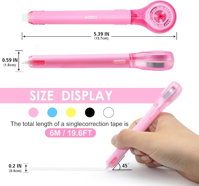 10 Pack Correction Tape Pen, Push Pull Protective, 1/5 x 236 Inch - Image 2