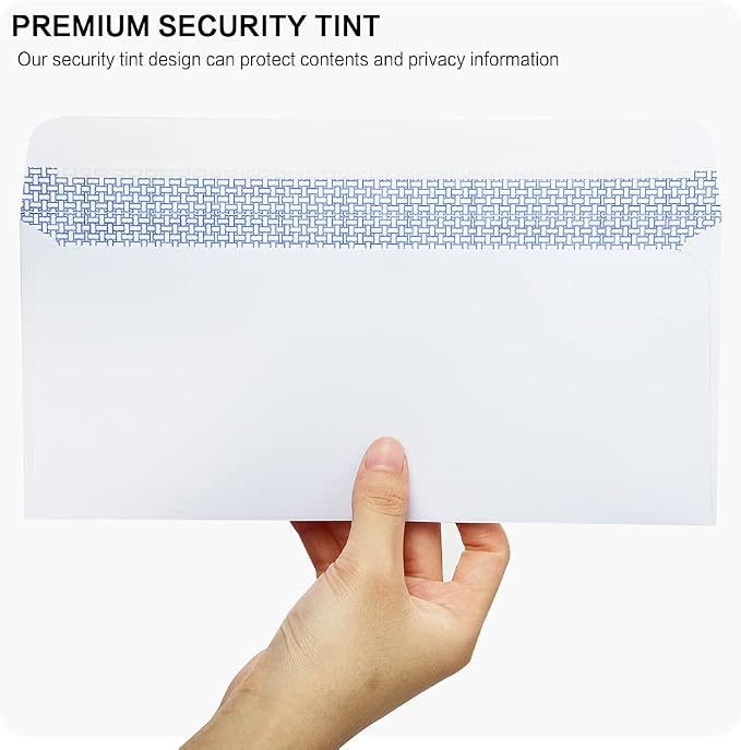500 Pack #10 Single Left Window SELF Seal Security Envelopes, Designed - Image 3